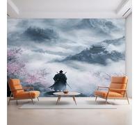 Japanese Wallpaper for Living Room, Asian Oriental Samurai Wall Mural for Bedroom 130x80 cm, Non-Woven Photo Wallpaper, Home Decor D&O45