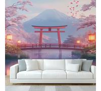 Japanese Wallpaper, Japan Oriental Asian Mount Fuji Wall Mural, Wallpaper for Bedroom Living Room, Home Decor, Photo Wall Paper, 274 x 254 cm