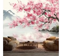 Japanese Wallpaper - Mount Fuji Cherry Blossom Asian Wall Mural - Wall Murals for Living Room Bedroom - Photo Wallpaper & Home Decor Art - 350 x 256 cm A-6203