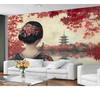 Japanese Wallpaper, Tradition Geisha Bedroom Wallpaper, Asian Oriental Wall Paper for Living Room, Not Self Adhesive Japan Decor Wall Mural, Aesthetic Large Mural & Room Decor