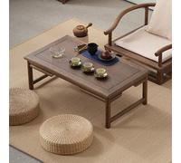 Japanese Walnut Low Coffee Table Solid WoodTable for Living Room & Meditation Small 39.4"x19.7" Coffee Tables for Tea Ceremony & Sitting