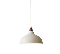 Japanese Walnut Restaurant Pendant Light White Iron Shade Modern Matte Bar Lighting Simple Hanging Lamp for Kitchen Island Dining Room Bedroom Office Business