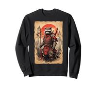 Japanese Warrior Anime Vintage Art Samurai Raccoon Sweatshirt