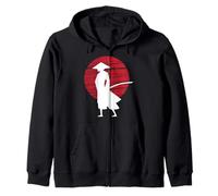 Japanese Warrior Culture Samurai Sword Martial Arts Retro Zip Hoodie