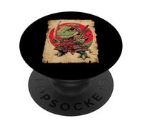 Japanese Warrior T-Rex, Anime Ninja Dinosaur Kawaii TRex PopSockets Adhesive PopGrip