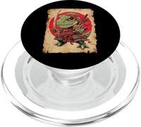 Japanese Warrior T-Rex, Anime Ninja Dinosaur Kawaii TRex PopSockets PopGrip for MagSafe
