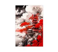 Japanese Watercolor Painting Beautiful Japanese Landscape 6 Canvas Poster Bedroom Decor Landscape Office Room Decor Gift Unframe: 20x30inch(50x75cm)