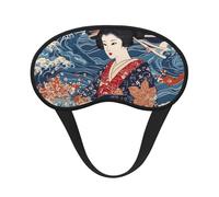 Japanese Wave Blackout Sleep Mask - Soft Adjustable Eye Mask for Full Light Blocking, Deep Sleep, Travel & Relaxation