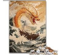 Japanese Wave Dragon Puzzles 1000 Pieces for Teenagers, Help The Brain Exercise Addictive Toys to Cultivate Patience Unique Challenge Game (50x75cm)