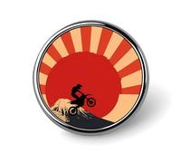 Japanese Wave Motorcycle Motocross Flag Round Lapel Pin Button Brooch Tie Badge Elegant Hat Clothing Jewelry Accessories