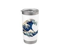 Japanese Wave Origami Style Hokusai Inspired Fuji Mountain Stainless Steel Insulated Tumbler