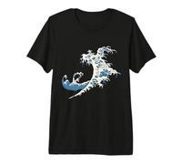 Japanese Wave Pattern Drawing Art Water Ocean Wave Tattoo Premium T-Shirt
