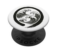 Japanese Wave Symbol Enso Circle Zen Ocean Nature PopSockets Adhesive PopGrip
