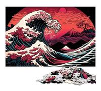 Japanese Waves 1000 Piece Jigsaw Puzzle Difficult Puzzles for Adults for Teenagers, Family Game Night, Brain-Challenging Gift Idea 50x75CM/19.68x29.52inch