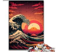Japanese Waves 1000 Pieces Jigsaw Puzzle For Adults Teens, Challenging Game And Family Play Educational Game for Birthday, Chrismas (50x75cm)