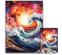 Japanese Waves Jigsaw Puzzles 1000 Pieces for Adults Jigsaw Puzzles for Adults Ideal DIY Decor & Brain Teaser Gift 50x75CM/19.68x29.52inch