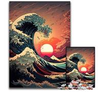 Japanese Waves Jigsaw Puzzles for Adults, 1000 Piece cardboard Jigsaw Puzzles for Adults for Teenagers, Family Game Night, Brain-Challenging Gift Idea 26X38CM/10.23x14.96inch