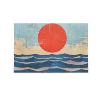 Japanese Waves Sunrise Piecing Puzzle Piecing Puzzle for Adults Entertainment and Intelligence Funny Brain Games Perfect for Game Nights Puzzles for Adults 500 Piecing