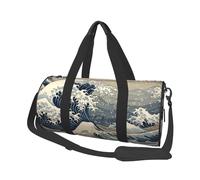 Japanese wawe Art Print Travel Duffel Bag, Lightweight Sports Gym Bag with Shoulder Straps for Women Men Teen ravel Business Trip