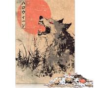 Japanese Werewolf Woodblock Print Puzzle 500 Piece Adult Jigsaw Puzzle Wooden Puzzle Jigsaws for Adults Jigsaw Puzzles for Adults 500pcs (52x38cm)