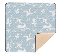 Japanese White Crane Soft Foam Baby Gym & Activity Mat for Indoor Outdoor Comfortable Infant Play Mat for Babies Infants Toddlers, 50'' x 50''