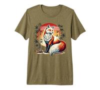 Japanese Wildlife Fox Sun Bamboo Premium T-Shirt