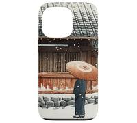 Japanese Winter Temple Scene Traditional Asian Hasui Kawase Case for iPhone 13 Pro