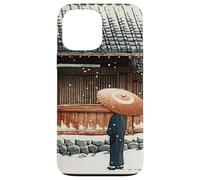 Japanese Winter Temple Scene Traditional Asian Hasui Kawase Case for iPhone 13 Pro Max