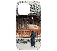 Japanese Winter Temple Scene Traditional Asian Hasui Kawase Case for iPhone 14 Pro Max