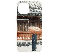 Japanese Winter Temple Scene Traditional Asian Hasui Kawase Case for iPhone 15