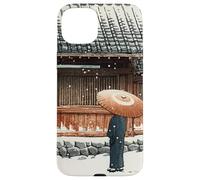 Japanese Winter Temple Scene Traditional Asian Hasui Kawase Case for iPhone 15 Plus