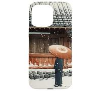 Japanese Winter Temple Scene Traditional Asian Hasui Kawase Case for iPhone 15 Pro Max