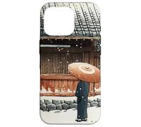 Japanese Winter Temple Scene Traditional Asian Hasui Kawase Case for iPhone 16 Pro