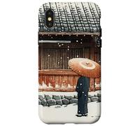 Japanese Winter Temple Scene Traditional Asian Hasui Kawase Case for iPhone X/XS