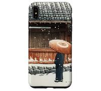Japanese Winter Temple Scene Traditional Asian Hasui Kawase Case for iPhone XS Max