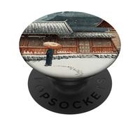 Japanese Winter Temple Scene Traditional Asian Hasui Kawase PopSockets Adhesive PopGrip