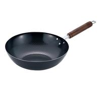 Wok pan Induction NonStick Cooker 10.2inch - Iron Embossed Surface Wood Handle Made in Japan