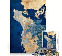 Japanese Wolf 1000-piece Jigsaw Puzzles Mindful Game Anxiety Relief Enjoyable Challenge Home Art (38x52cm)