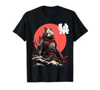 Japanese Wolf Ninja Japanese Character Cool Wolf T-Shirt