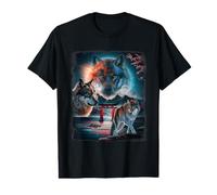 Japanese Wolf Torii Gate Sakura Moon Nature Graphic Value Graphic T-Shirt