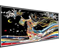 Japanese Woman Diamond Art Kits Adults Beginners, 5D Diamond Painting Flower DIY Crystal Art Kits for Adults, Cross Stitch Rhinestone Embroidery Painting Pictures for Room Decor 16x38in/40x95cm 30-fS