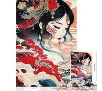 Japanese Woman Geisha 1000 Piece Jigsaw Puzzles for Adults Improve Overall Mental Performance Mindful Soothing Leisure Game (38x52cm)