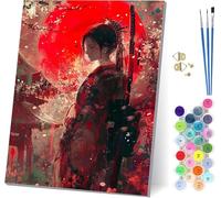 Japanese Woman Paint by Numbers for Adults With Frame, Painting by Numbers for Adults Sun, DIY Acrylic Pigment Drawing Arts and Crafts, Hobbies for Women, for Home Wall Decor Gifts 40x54 inch Z-8014