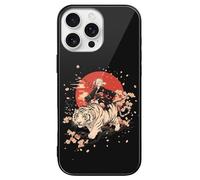 Japanese Woman Red Sun Tiger Cherries Glass Mobile Phone Basic Cases Compatible with iPhone 16/16 Plus/16 Pro/16 Pro Max/16 E Anti-Scratch Covers