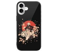 Japanese Woman Red Sun Tiger Cherries Glass Mobile Phone Basic Cases Compatible with iPhone 16/16 Plus/16 Pro/16 Pro Max/16 E Anti-Scratch Covers