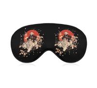 Japanese Woman Red Sun Tiger Cherries Lightweight Sleep Masks Funny Blocking Eye Mask for Sleeping with Adjustable Strap