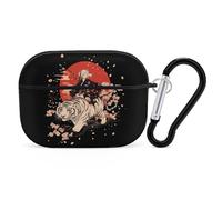 Japanese Woman Red Sun Tiger Cherry Headphone & Earphone Cases Compatible with Airpod Pro Scratch-Resistant PC Protective Cover with Keychain Black-style-41