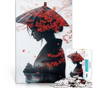 Japanese Woman with Cherry BlossomsJigsaw Puzzle for teenagers 1000 Pieces Educational Games Wishlist with Santa Claus 38x26cm
