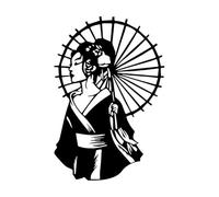 Japanese Women Wall Decal Beautiful Girl Stickers Vinyl Art Home Decor Bedroom Removable Wallpaper Geisha-L-76x114cm