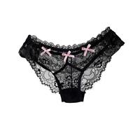 Japanese Women's Briefs Lace Underwear Low Cut Leisure Panties Female T-Shirt Combination Four Seasons, black, M